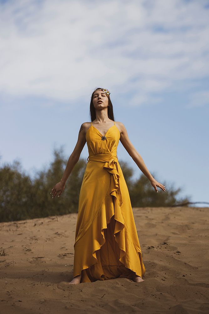 Woman In Yellow Dress art print by Engin Akyurt for $57.95 CAD