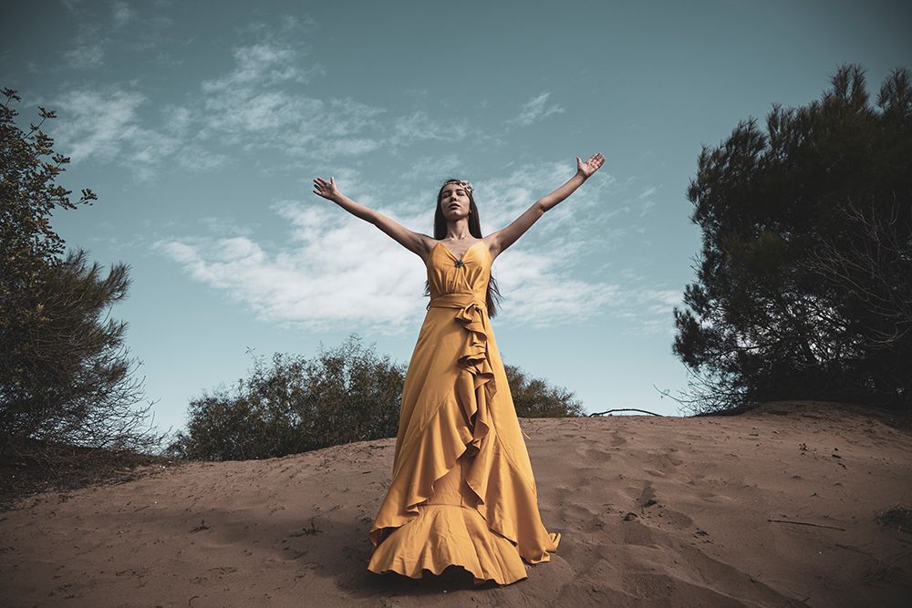 Woman In Yellow Dress art print by Engin Akyurt for $57.95 CAD
