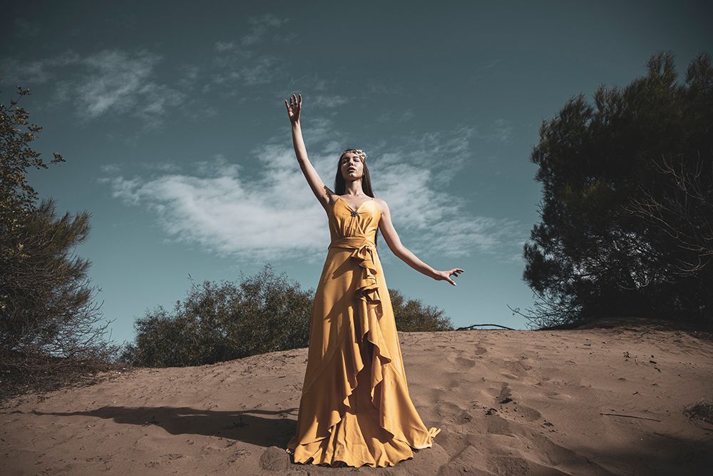 Woman In Yellow Dress art print by Engin Akyurt for $57.95 CAD