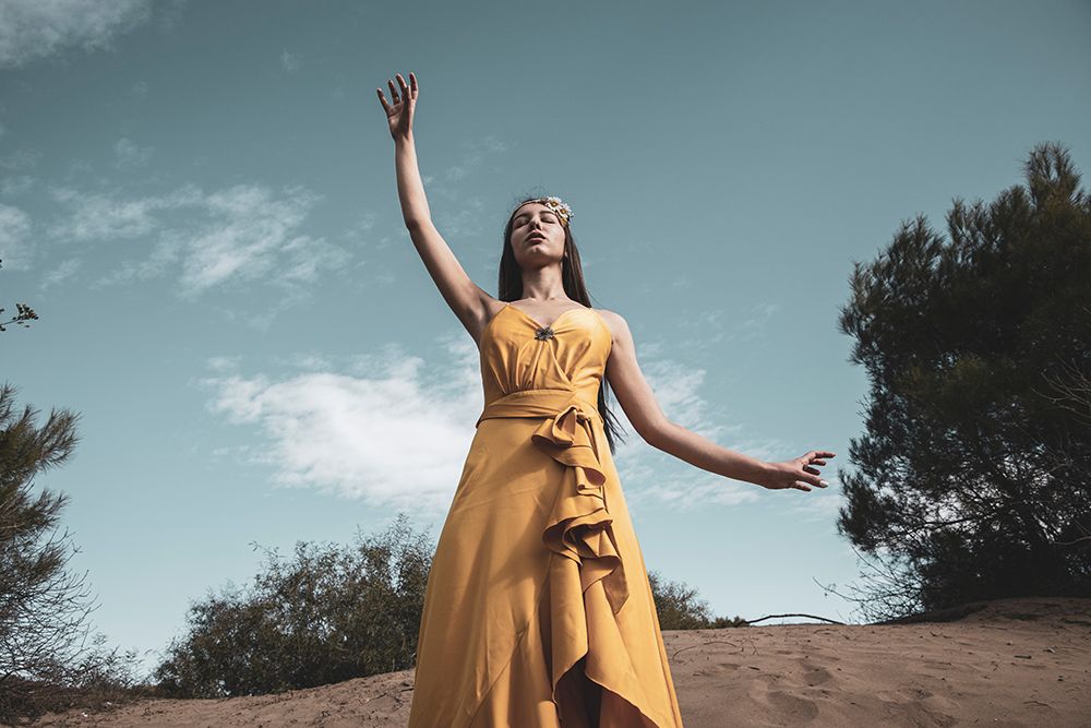 Woman In Yellow Dress art print by Engin Akyurt for $57.95 CAD