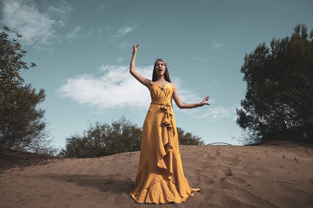Woman In Yellow Dress art print by Engin Akyurt for $57.95 CAD