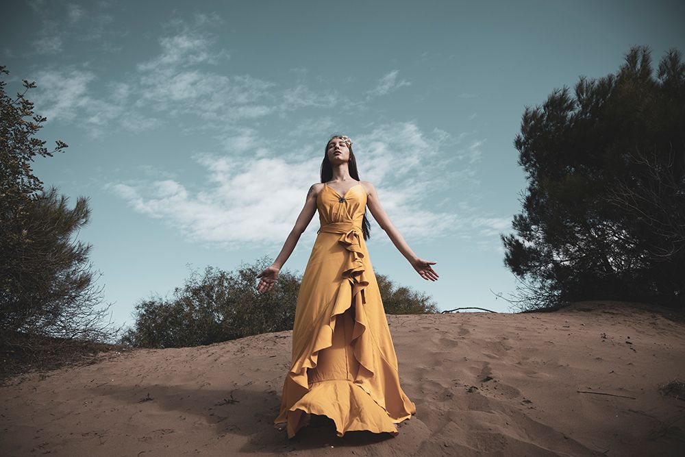 Woman In Yellow Dress art print by Engin Akyurt for $57.95 CAD
