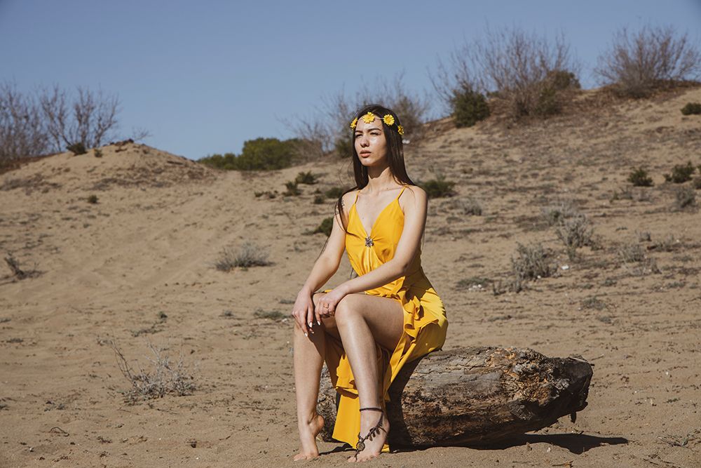 Woman In Yellow Dress art print by Engin Akyurt for $57.95 CAD