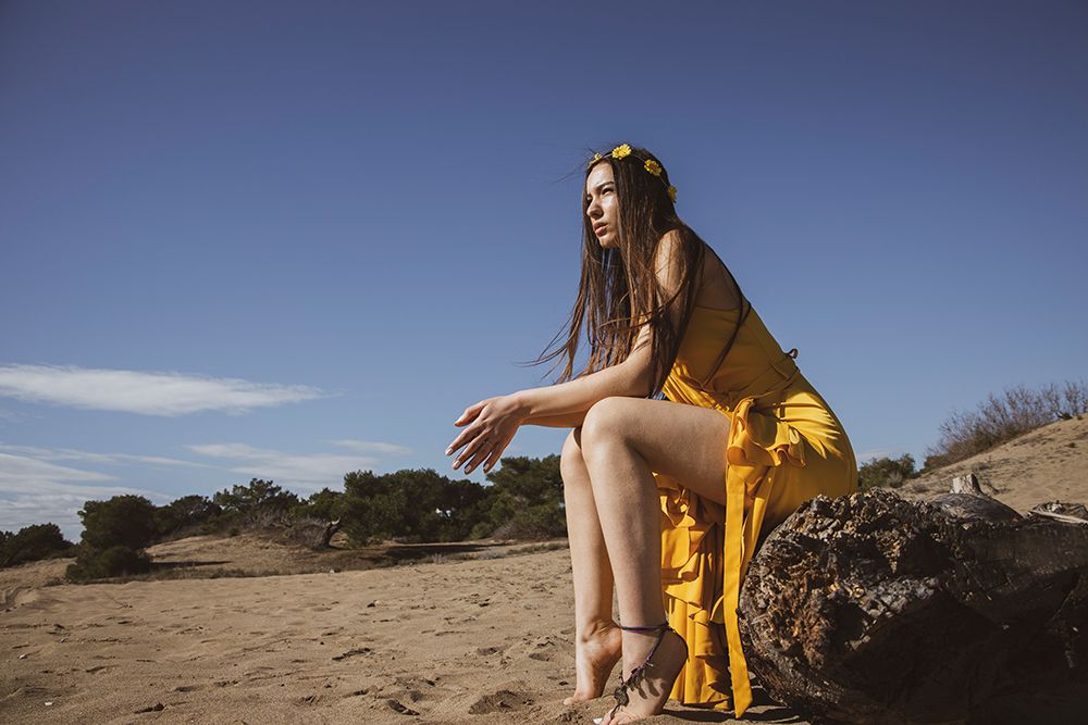 Woman In Yellow Dress art print by Engin Akyurt for $57.95 CAD