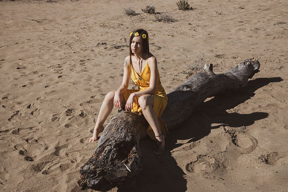 Woman In Yellow Dress art print by Engin Akyurt for $57.95 CAD