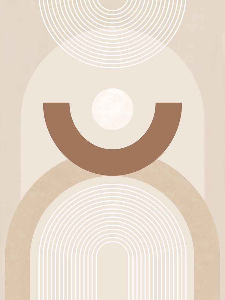 Beige Mid Century Poster No.1 art print by Elena Ristova for $57.95 CAD