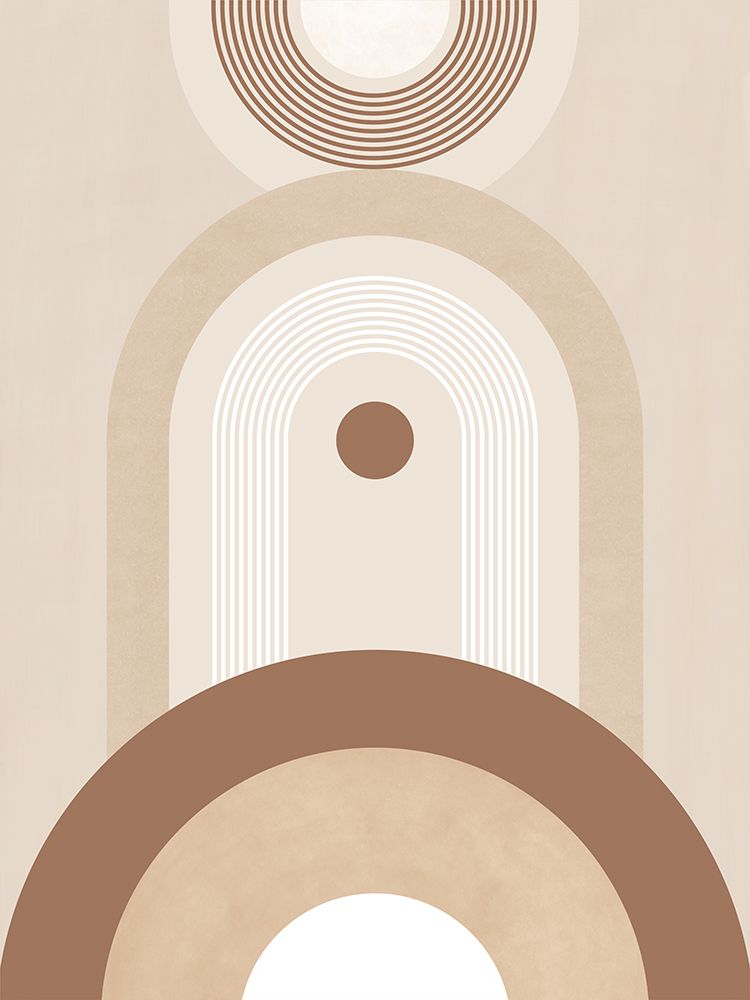 Beige Mid Century Poster No.2 art print by Elena Ristova for $57.95 CAD