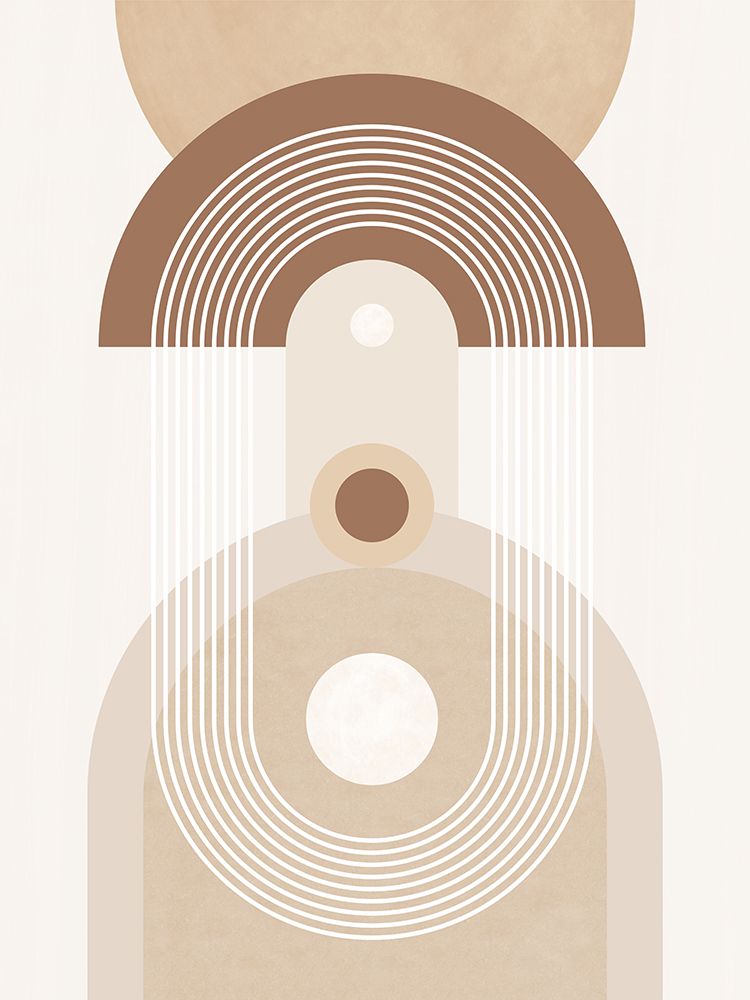 Beige Mid Century Poster No.3 art print by Elena Ristova for $57.95 CAD