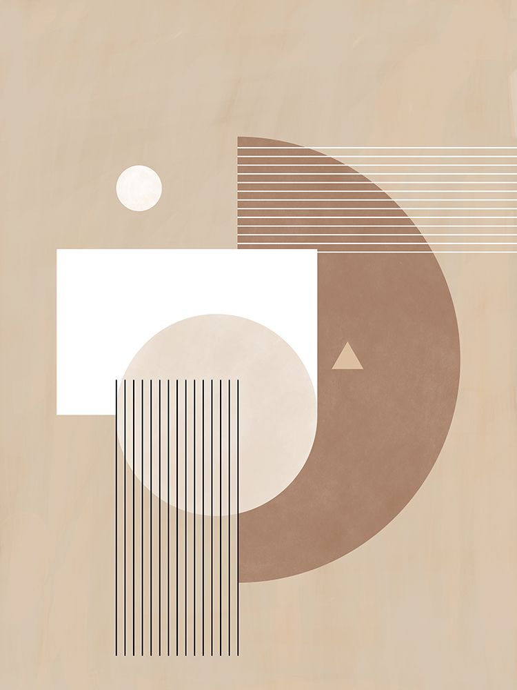 Neutral Semicircles Poster No.1 art print by Elena Ristova for $57.95 CAD
