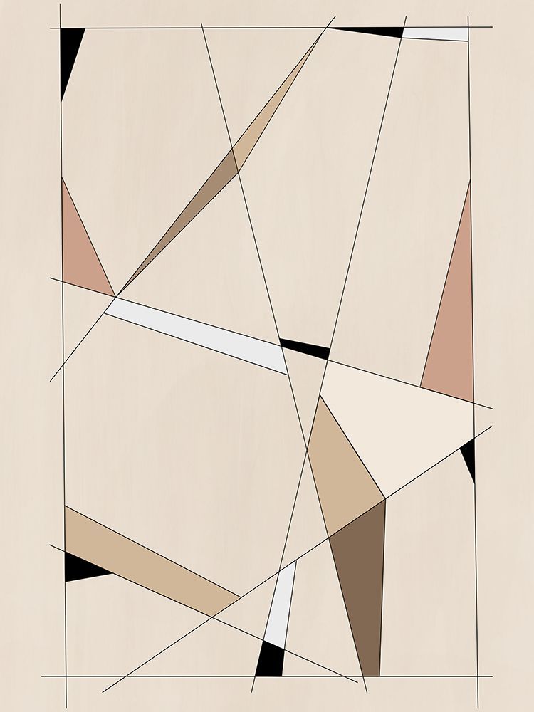 Geometric Beige art No.1 art print by Elena Ristova for $57.95 CAD