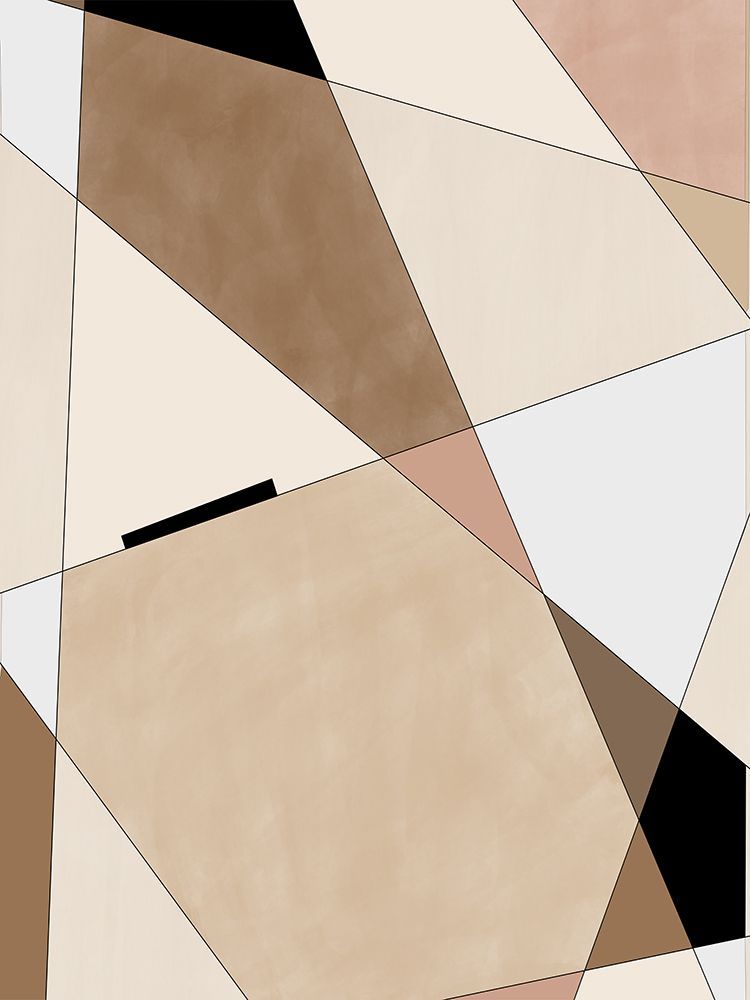 Geometric Beige art No.1 art print by Elena Ristova for $57.95 CAD