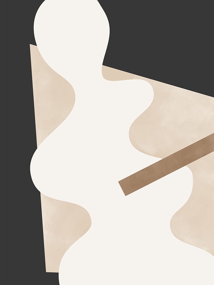 Beige Graphic Curves Art art print by Elena Ristova for $57.95 CAD