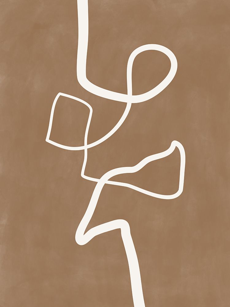 Brown Single Line Artwork art print by Elena Ristova for $57.95 CAD