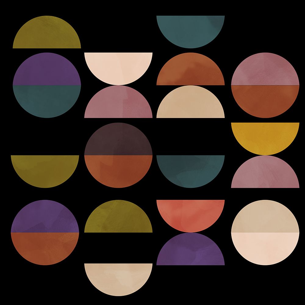 Mid Circles Terracotta Blck1 art print by Ana Rut Bre for $57.95 CAD
