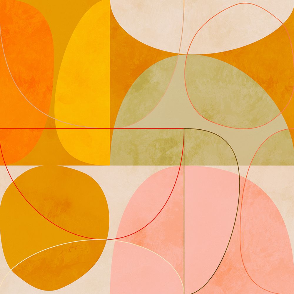 Mid Century Curry Yellow Blush Spring2 art print by Ana Rut Bre for $57.95 CAD