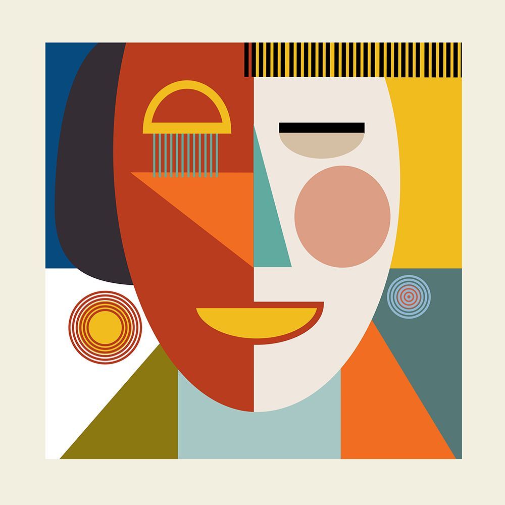 Faces Stripes Minimal Kopie art print by Ana Rut Bre for $57.95 CAD