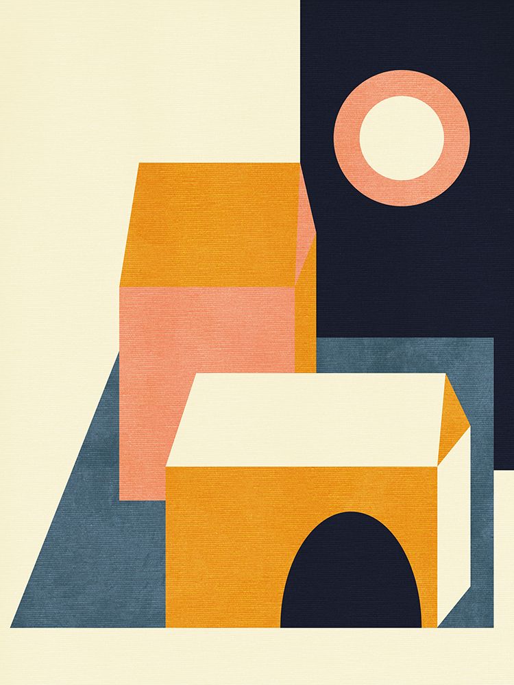 Rainbow Plus Shapes  Blue Mustard11 art print by Ana Rut Bre for $57.95 CAD