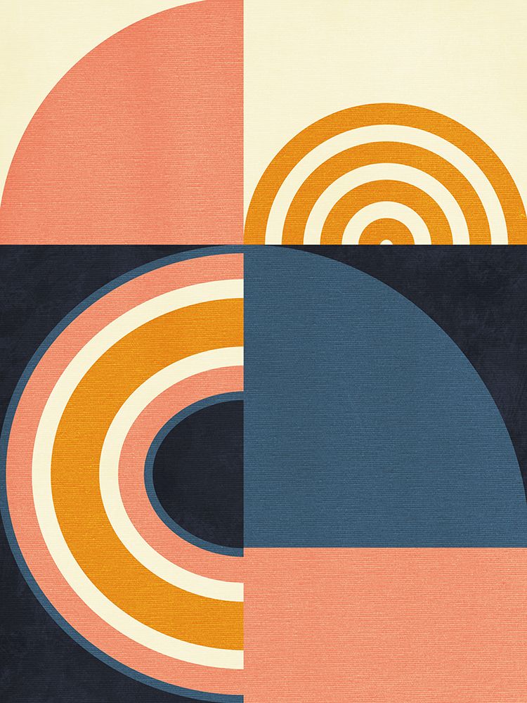 Rainbow Plus Shapes  Blue Mustard9 art print by Ana Rut Bre for $57.95 CAD