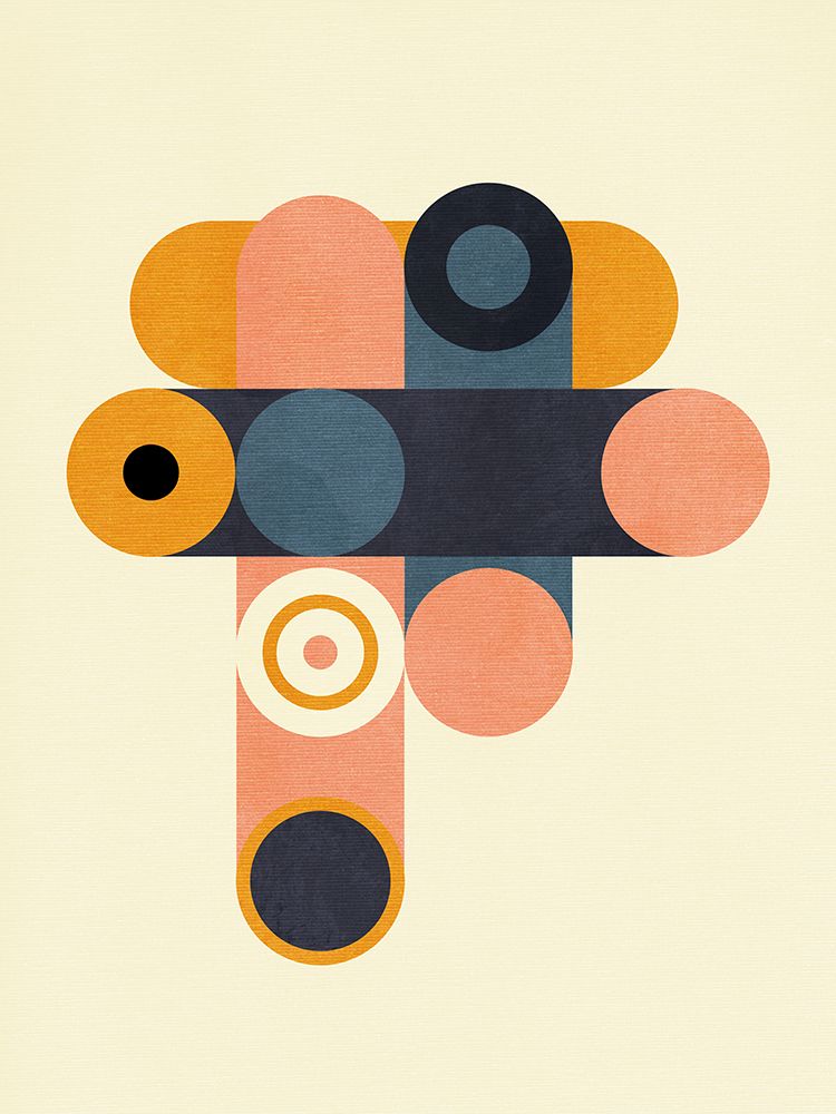 Rainbow Plus Shapes  Blue Mustard8 art print by Ana Rut Bre for $57.95 CAD
