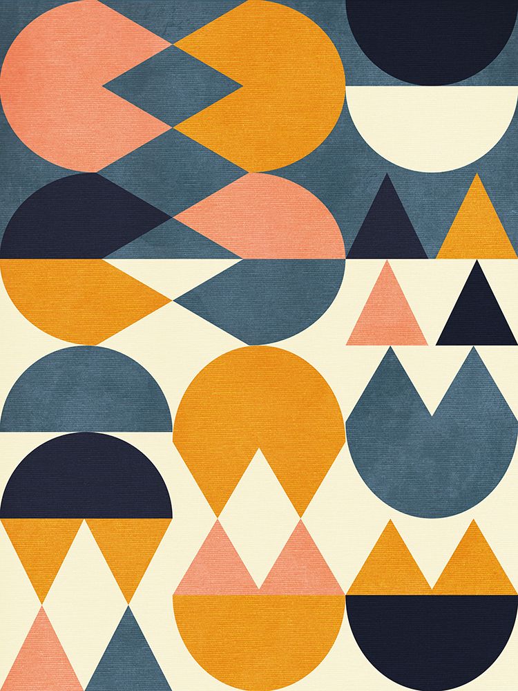 Rainbow Plus Shapes  Blue Mustard6 art print by Ana Rut Bre for $57.95 CAD