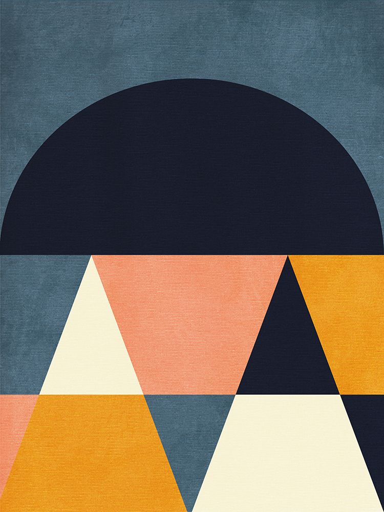 Rainbow Plus Shapes  Blue Mustard4 art print by Ana Rut Bre for $57.95 CAD