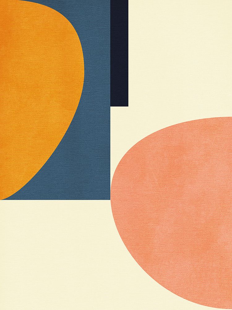 Rainbow Plus Shapes  Blue Mustard1 art print by Ana Rut Bre for $57.95 CAD