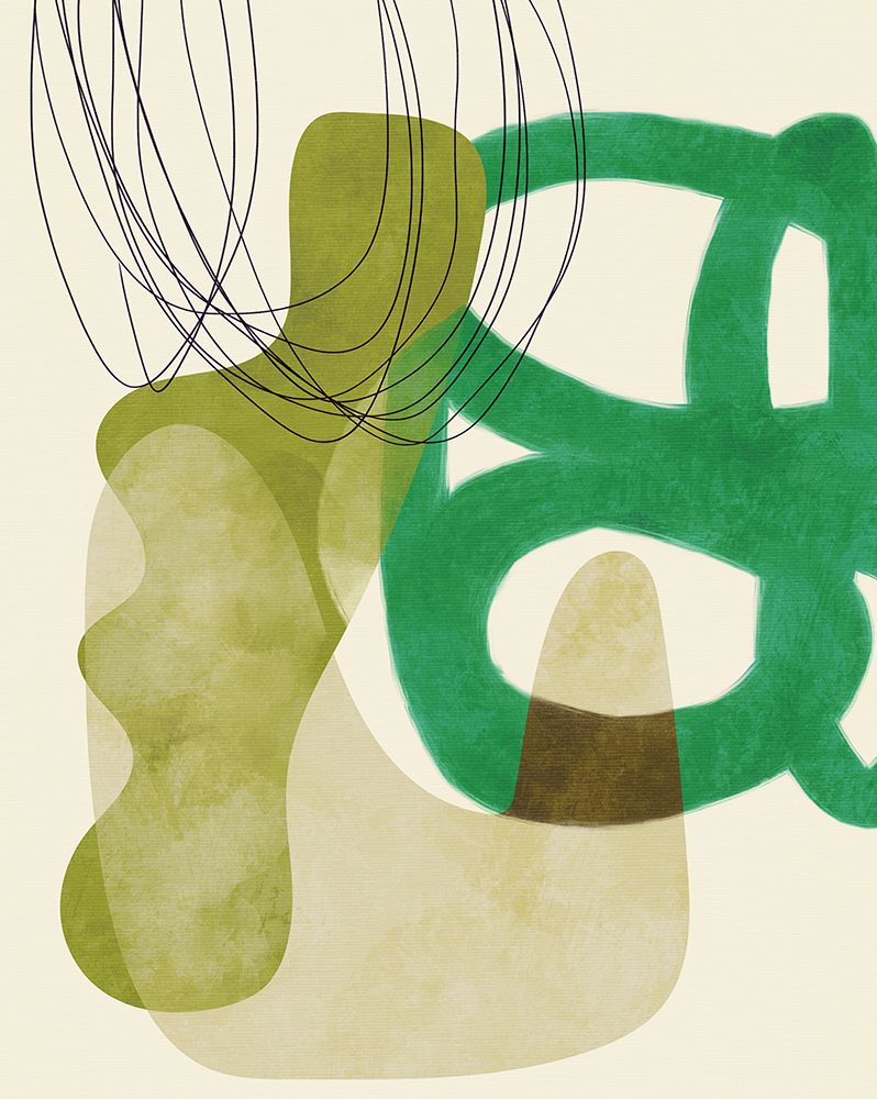 Painted Lines Green Tan Kopie art print by Ana Rut Bre for $57.95 CAD