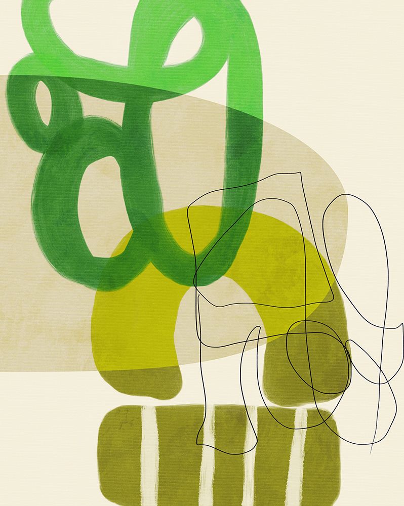 Painted Lines Green Tan 2 Kopie art print by Ana Rut Bre for $57.95 CAD