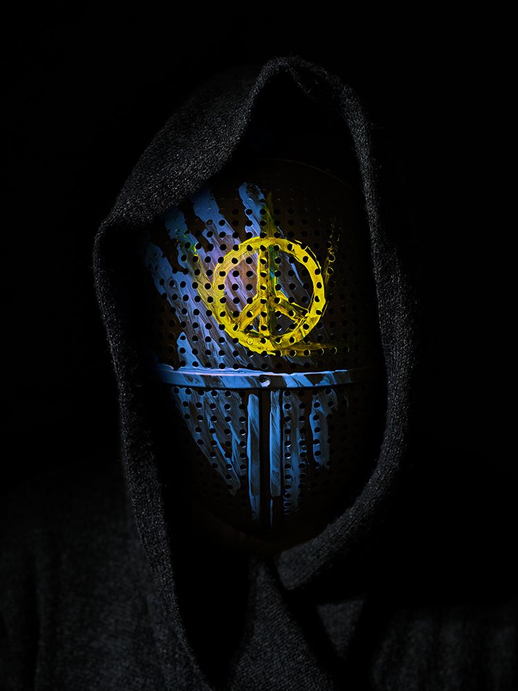 A Mask Painted In The Colors Of The Ukrainian Flag art print by Engin Akyurt for $57.95 CAD