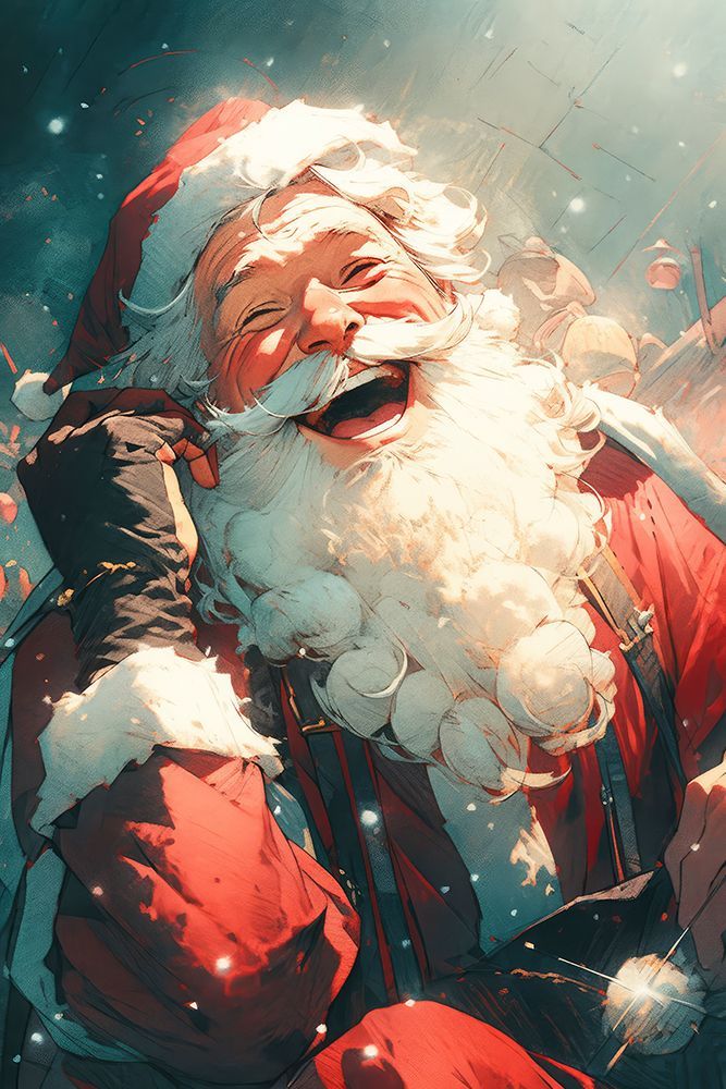 Laughing Santa art print by Treechild for $57.95 CAD