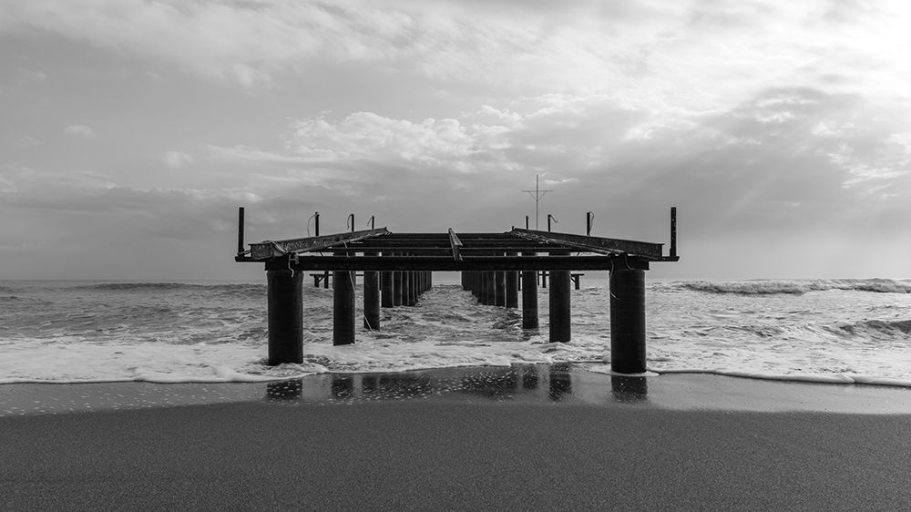 Old Pier And Dramatic Landscape art print by Engin Akyurt for $57.95 CAD