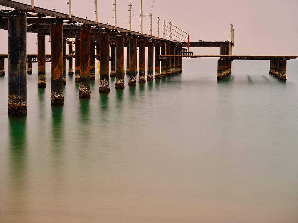 Old Pier On The Beach And Long Exposure Sea Waves art print by Engin Akyurt for $57.95 CAD