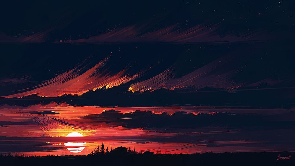 Redmoon7k.png art print by Alena Aenami for $57.95 CAD