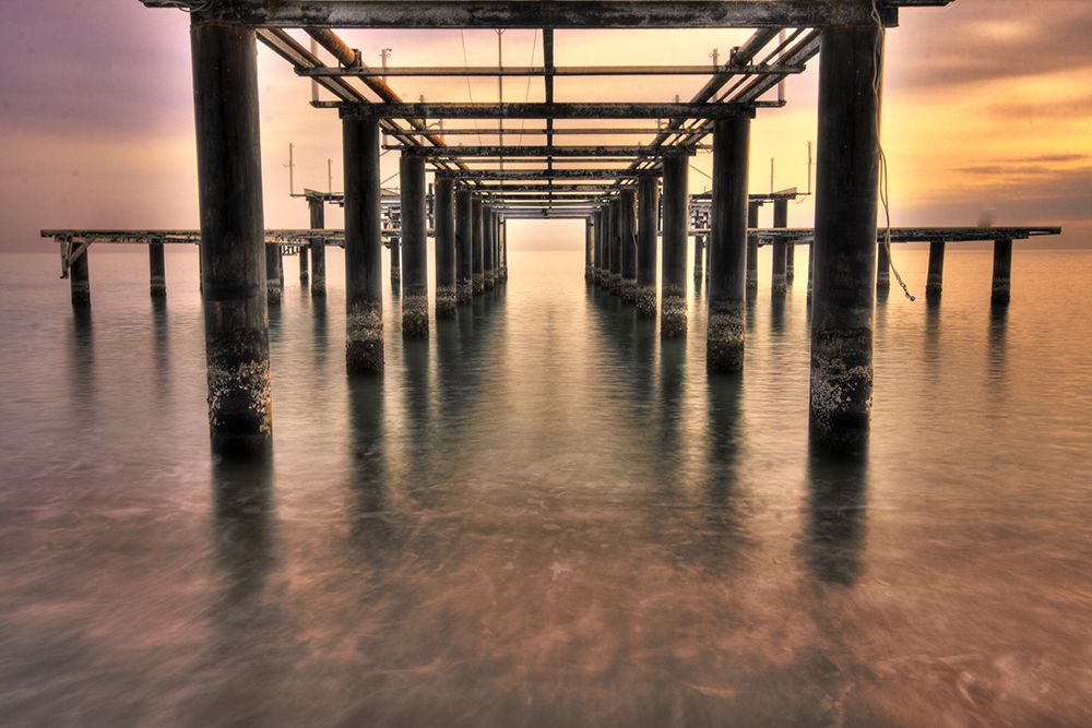 Old Pier And Beautiful Sunset art print by Engin Akyurt for $57.95 CAD