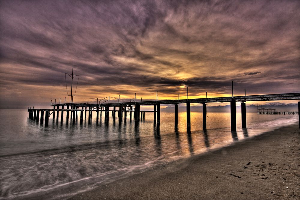 Old Pier And Beautiful Sunset art print by Engin Akyurt for $57.95 CAD