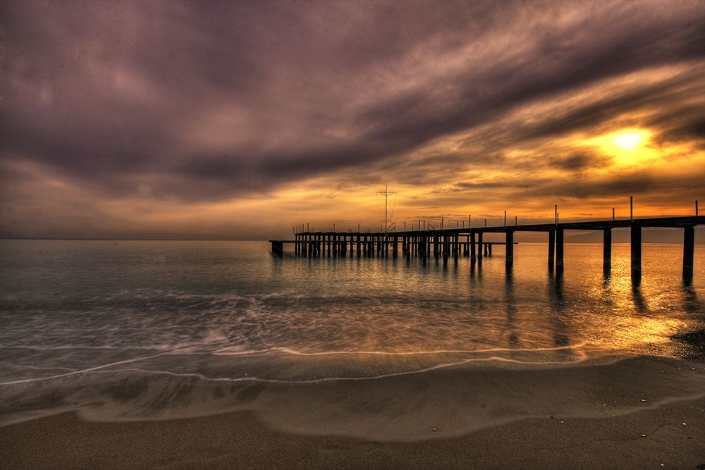 Old Pier And Beautiful Sunset art print by Engin Akyurt for $57.95 CAD