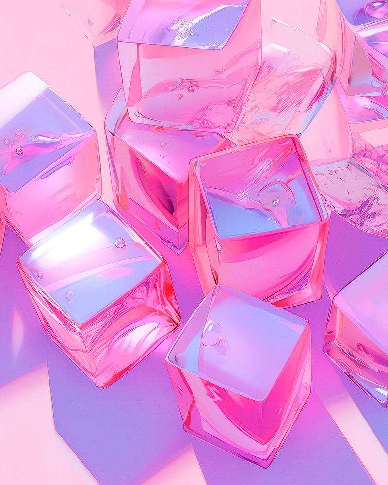 Pink Ice Cubes art print by Treechild for $57.95 CAD