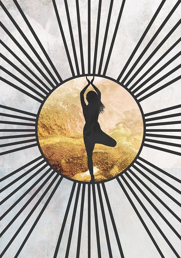 Black Gold Sun Yoga 1 art print by Sarah Manovski for $57.95 CAD