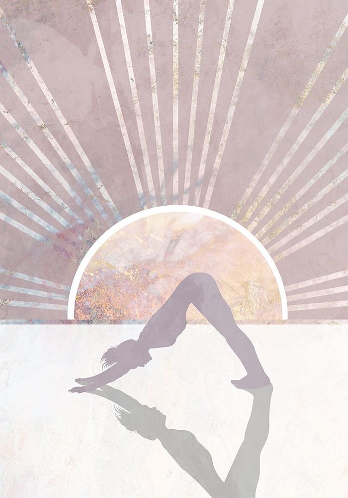 Pink Gold Sun Yoga 6 art print by Sarah Manovski for $57.95 CAD