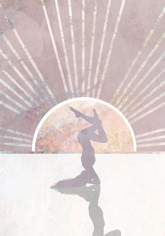 Pink Gold Sun Yoga 5 art print by Sarah Manovski for $57.95 CAD