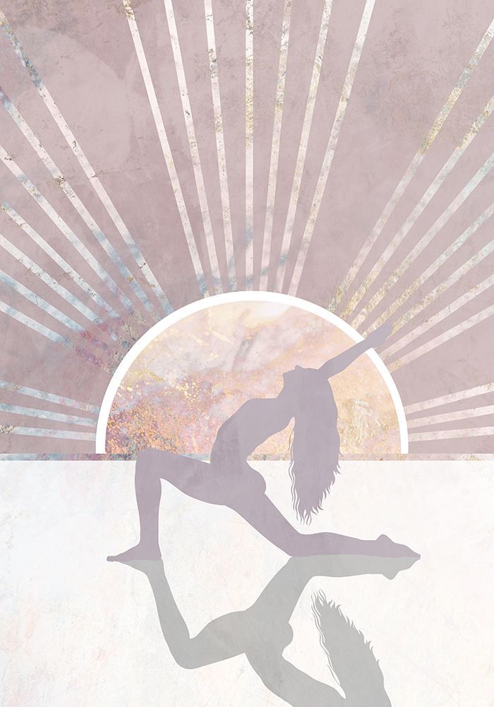Pink Gold Sun Yoga 4 art print by Sarah Manovski for $57.95 CAD