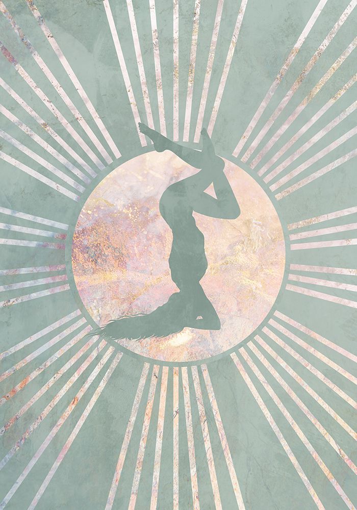 Yoga Boho Sun Green 4 art print by Sarah Manovski for $57.95 CAD