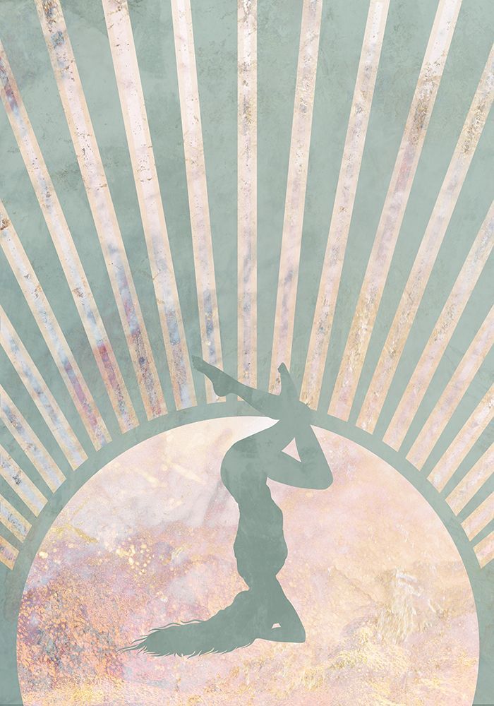 Yoga Boho Sun Rise Green 4 art print by Sarah Manovski for $57.95 CAD