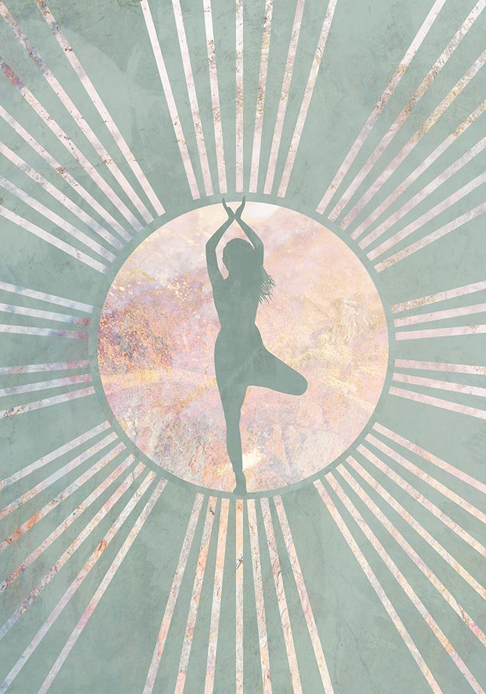 Yoga Boho Sun Green 1 art print by Sarah Manovski for $57.95 CAD