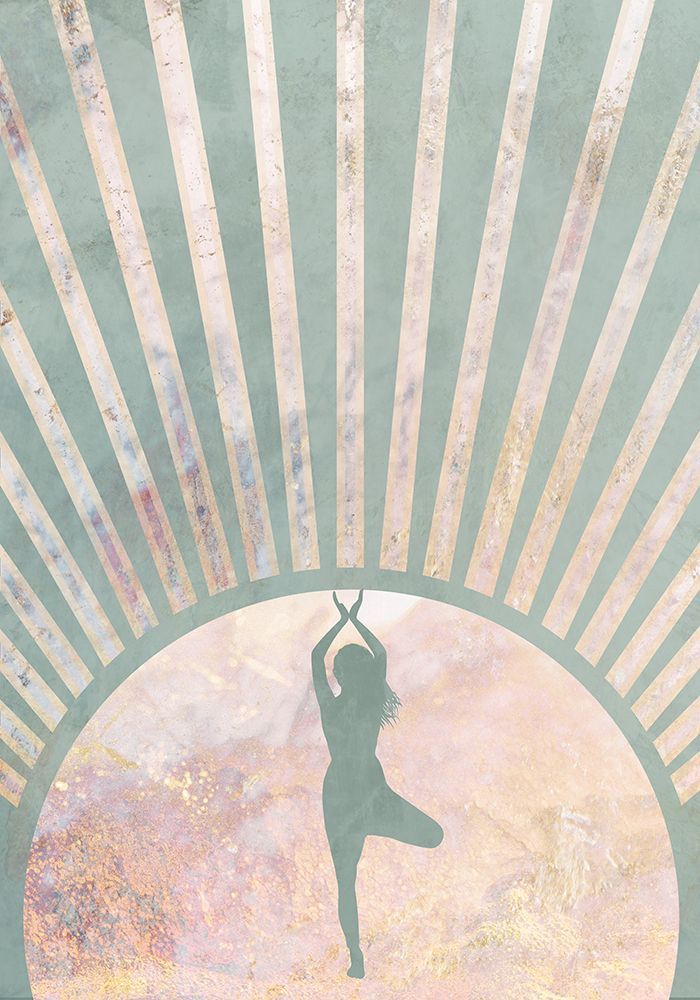 Yoga Boho Sun Rise Green 1 art print by Sarah Manovski for $57.95 CAD