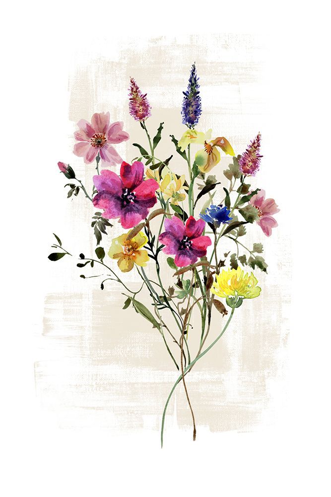 Wild Floral in rich shades art print by Sally Ann Moss for $57.95 CAD