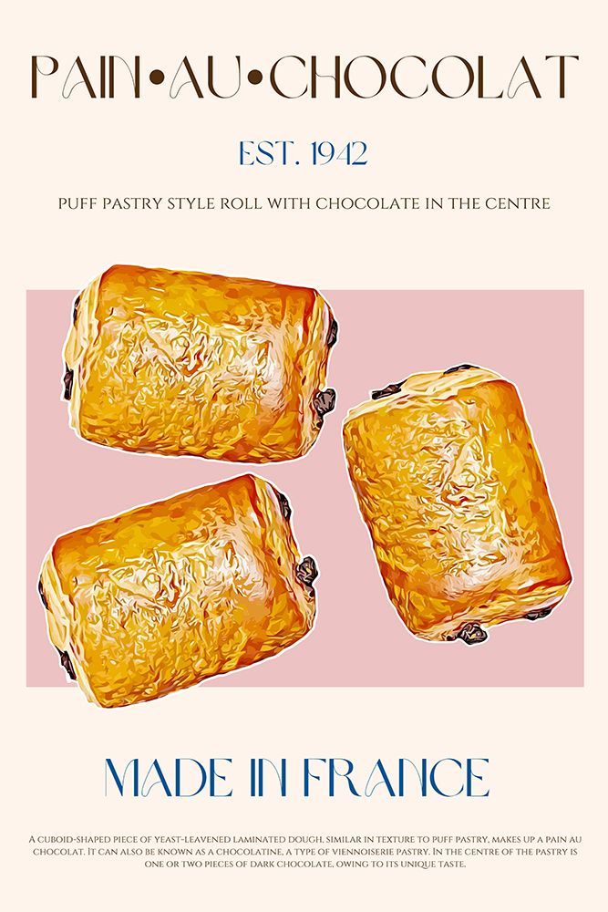 Pain Au Chocolat Print art print by Nazma Khokhar for $57.95 CAD