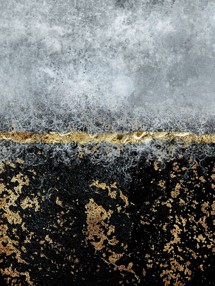 Gold Black Abstract art print by Bilge Paksoylu for $57.95 CAD