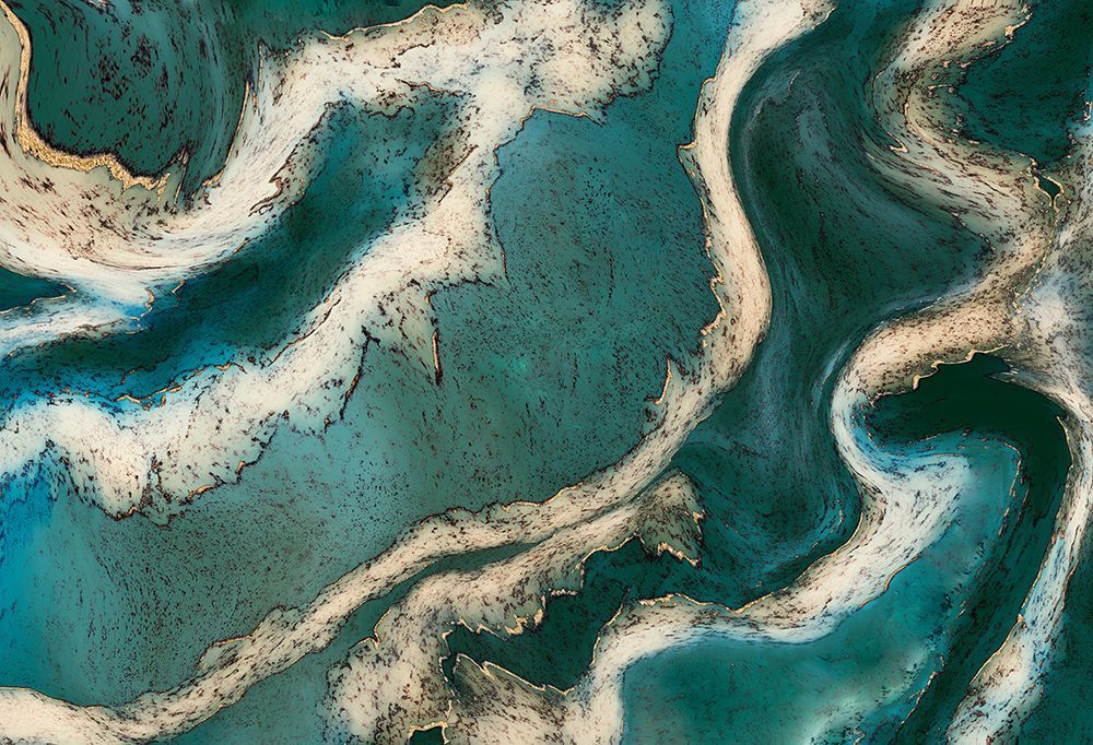 Alcohol Ink Green Gold art print by Bilge Paksoylu for $57.95 CAD