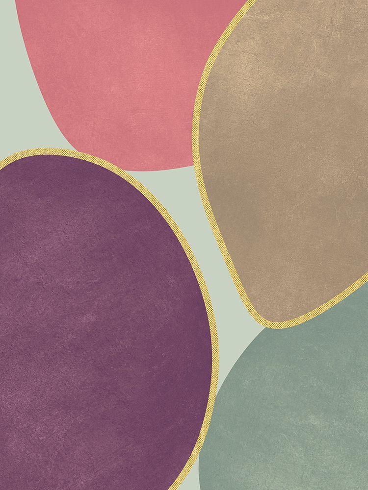 Abstract Circles With Gold 4 art print by Bilge Paksoylu for $57.95 CAD